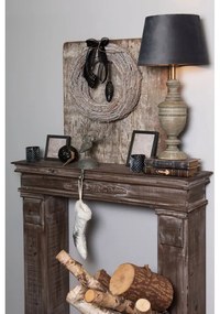 Koptatott szürke fa lámpatest, búra nélkül, 13x50 cm