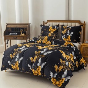 Mikroszálas ágyneműhuzat GOLD BUTTERFLY fekete Ágyneműhuzat mérete: 70 x 90 cm | 140 x 220 cm