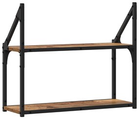 Falpolc polcokkal tárolóval Régi fa 60 x 21 x 51 cm Faanyag