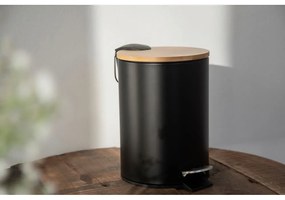 Tortona fekete szemetes bambusz fedéllel, 3 l - Wenko