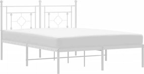 vidaXL fehér fém ágykeret fejtámlával 135 x 190 cm