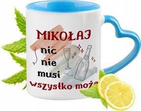 Mikulásnak Kék Bögre Szív Alakú Füllel Kávé Ajándék