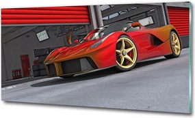 Fotó üvegkép Piros autó 125x50