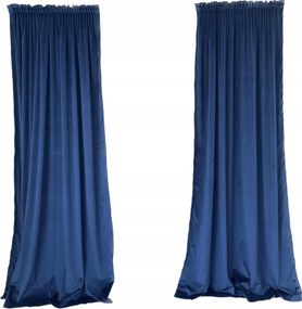 Készfüggöny 145x245, velúr, sötétkék, alagút, békák, szalagos