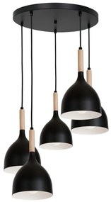 Csillár zsinóron NOAK WOOD 5xE27/60W/230V