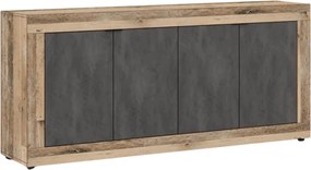 BLAGO komód 180 cm fekete/natúr tölgy