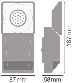 Ledvance -LED Kültéri fali lámpa érzékelővel  SPOT LED/8W/230V IP55 fekete