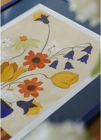 Poszter 30x40 cm Colourful Bunch in Blue Vase – Frankie Penwill – The Poster Club