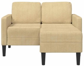 zöldszürke vászon 2 üléses kanapé L-alakú kanapéval 125 cm