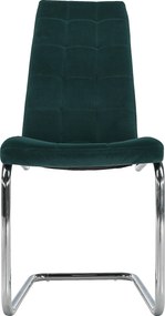 Étkezőszék, smaragd Velvet szövet/króm, SALOMA NEW