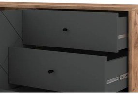 Komód SULA craft tölgy/fekete