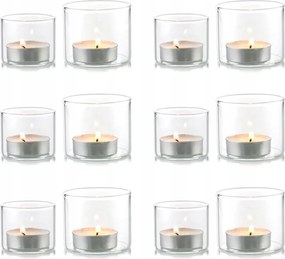 Nuptio üveg gyertyatartó melegítőkhöz 12 db kicsi és nagy