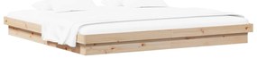 vidaXL Ágykeret Természetes 200 x 200 cm Tömör fenyőfa