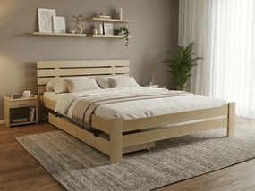 PARIS magasĂtott ĂĄgy 160x200 cm, fenyĆfa ĂgyrĂĄcs: LĂ©ces ĂĄgyrĂĄcs, Matrac: Deluxe 10 cm matrac