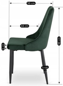 Zöld Bársony Étkezőszék. BARI