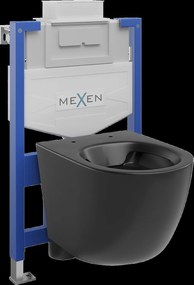 Mexen Fenix XS-U, rejtett modul és fali WC Lena, fekete matt, 6853322XX85