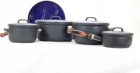 Belis kék zománcozott Bse étkészlet 5 darabos