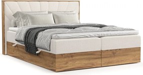 Krémszínű-natúr színű ágyneműtartós boxspring ágy 160x200 cm Asahi – Maison de Rêve