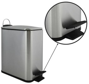 Matt ezüstszínű acél pedálos szemetes 5 l Erik – Spirella