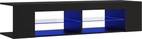 vidaXL fekete TV-szekrény LED-lámpákkal 135 x 39 x 30 cm