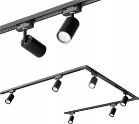 Sín szett Sín 3x 1m 6x Halogén Led lámpatest GU10 spot lámpa