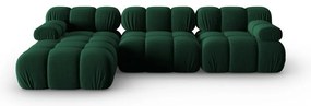 Zöld bársony kanapé 285 cm Bellis – Micadoni Home