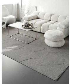 Szürke gyapjú szőnyeg 133x190 cm Morphic Botanica – Agnella