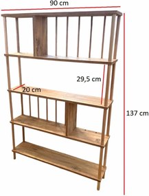 Könyvespolc, fenyő, 90 cm – Peka145