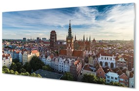 Akrilkép Gdansk Panoráma templom 100x50 cm 4 fogas