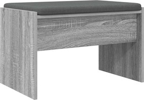vidaXL Előtér pad párnával Szürke Sonoma 63 x 38 x 40 cm
