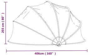 kerek PVC medencekupola 406x203 cm
