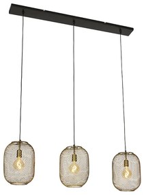 Modern függesztett lámpa sárgaréz 3-lámpa - Waya Mesh