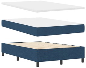 Box Spring Ágy Matraccal &amp; Pad Kék 120x190 cm Szövet