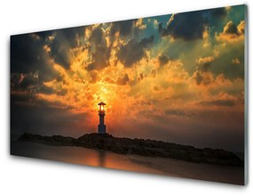 Üvegkép Lighthouse Landscape 120x60cm 2 fogas