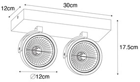 Design spotlámpa szürke állítható 2-lámpás - Go