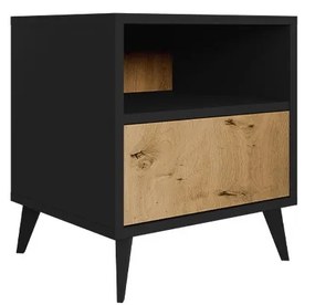 Éjjeliszekrény Oksewo 1SZ (artisan tölgy + fekete) . 1104518
