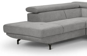 Bővíthető sarokkanapé tárolóval L alakú BRESCIA balos szürke