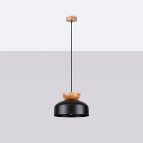 Sollux SL.1351 - Csillár zsinóron MARION 1xE27/15W/230V átm. 29,5 cm fekete