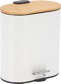 Szemeteskosár ovális 5L fehér Lunbo fürdőszobai strapabíró kompakt