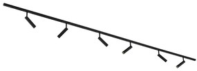 Modern sínrendszer 6 fekete spotlámpával, 1 fázisú - Slimline Uzzy
