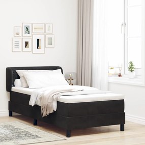 Boxspring Ágy Matracokkal Fekete 90x200 cm Bársony