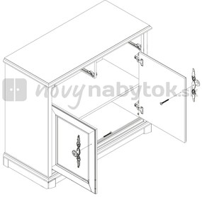Komód Kendal EKOM 2D2S (Gesztenye). 880777