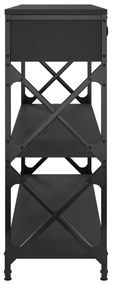 fekete szerelt fa tálalóasztal 100x28x75 cm
