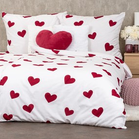 4Home Red Hearts pamut ágyneműhuzat, 220 x 200 cm, 2 db 70 x 90 cm, 220 x 200 cm, 2 db 70 x 90 cm