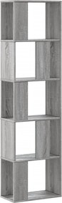 vidaXL 5 szintes szürke sonoma szerelt fa könyvespolc 45x23,5x162,5 cm