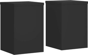 vidaXL 2 db fekete szerelt fa növénytartó állvány 25 x 25 x 35 cm