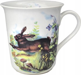 0,4 l-es kerámia bögre vadász nyuszi motívummal díszítve