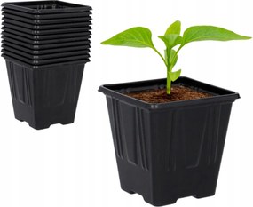 Műanyag virágtartó kaspó 7x7x8cm, 12 db