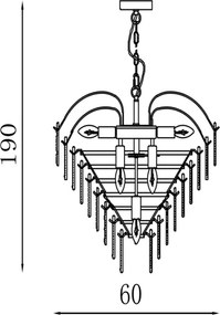 Searchlight 48970-10SB - Láncos csillár FEATHER 10xE14/60W/230V