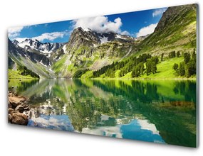 Modern üvegkép Mountain Lake Landscape 125x50 cm